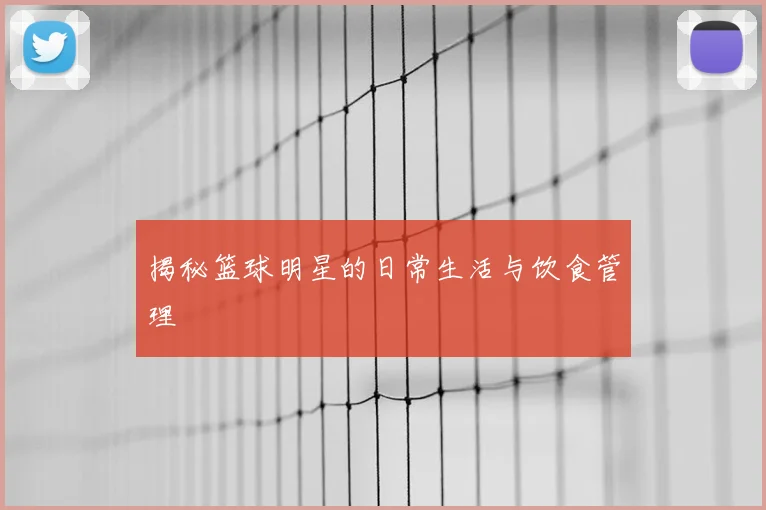 揭秘篮球明星的日常生活与饮食管理